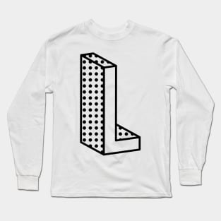 3D Ben Day Dot Isometric Letter L Long Sleeve T-Shirt